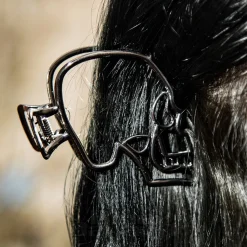 Blue Banana Skull Hair Clip (Black)