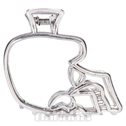 Blue Banana Skull Hair Clip (Silver)