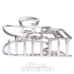 Blue Banana Skull Hair Clip (Silver)