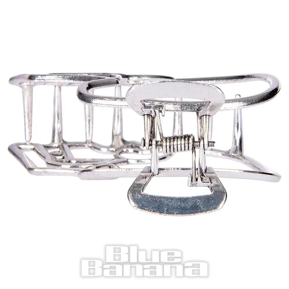 Blue Banana Skull Hair Clip (Silver)