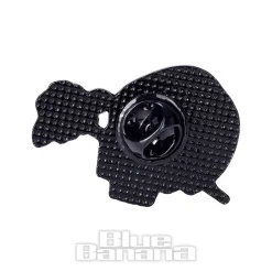 Blue Banana Skull Pin Badge (White)