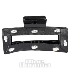 Blue Banana Skull Studded Hair Clip (Black)