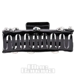 Blue Banana Skull Studded Hair Clip (Black)