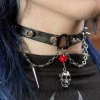 Blue Banana Skull Studs Choker (Black)