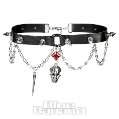 Blue Banana Skull Studs Choker (Black)