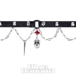 Blue Banana Skull Studs Choker (Black)