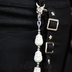 Blue Banana Skull Wallet & Keychain (White)