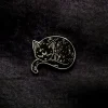 Blue Banana Sleeping Cat Pin Badge (Black)