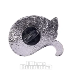Blue Banana Sleeping Cat Pin Badge (Black)