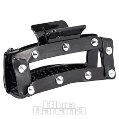Blue Banana Small Cone Studded Hair Clip (Black)