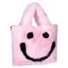 Blue Banana Smiley Furry Bag (Pink)