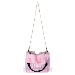Blue Banana Smiley Furry Bag (Pink)