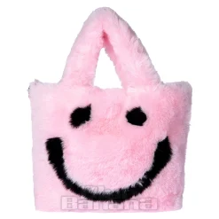 Blue Banana Smiley Furry Bag (Pink)