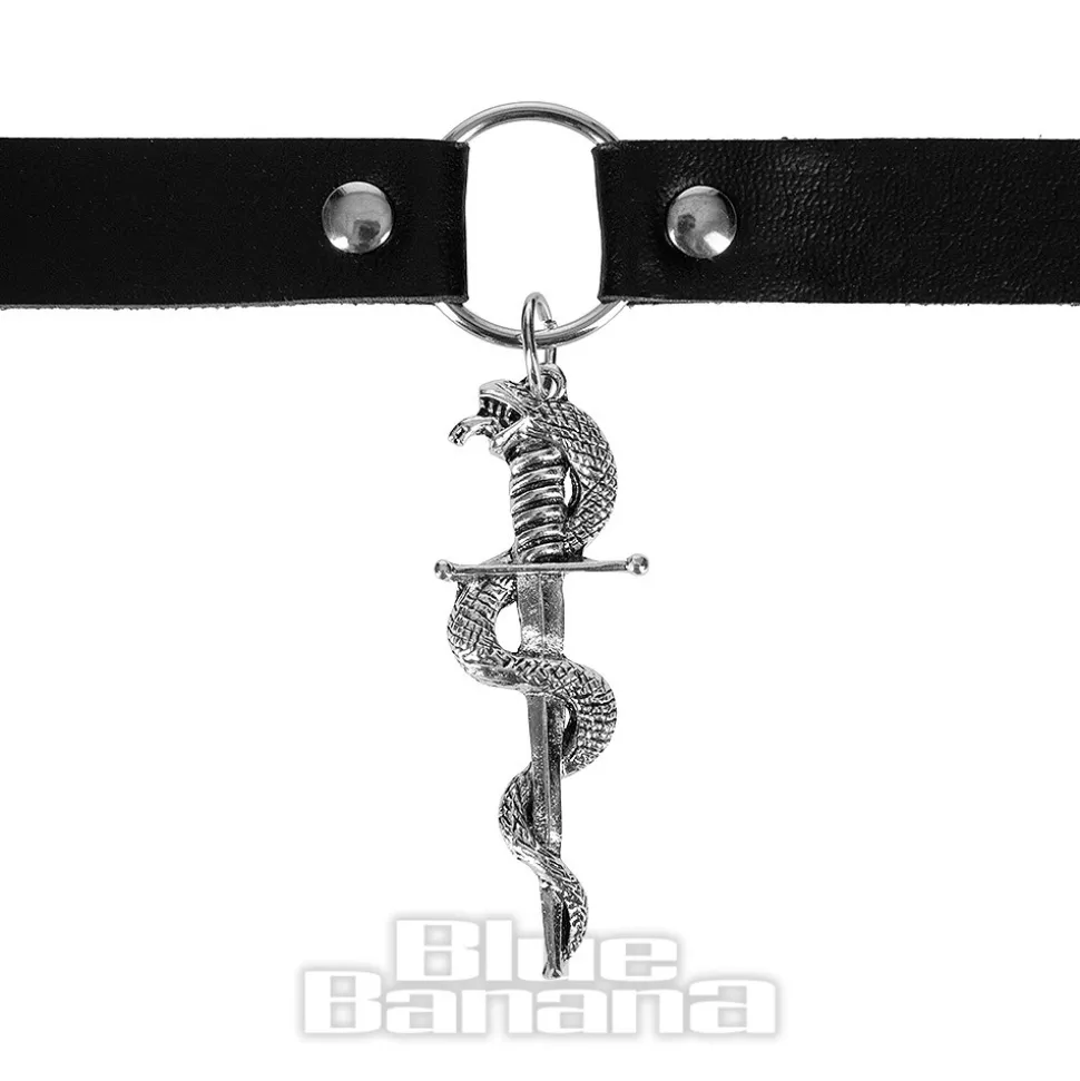 Blue Banana Snake Sword Choker (Black)