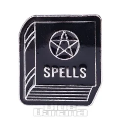 Blue Banana Spell Book Pin Badge (Black)