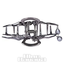 Blue Banana Spider & Pearl Hair Clip (Black)