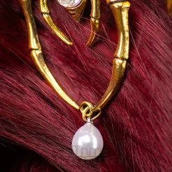 Blue Banana Spider & Pearl Hair Clip (Antique Gold)