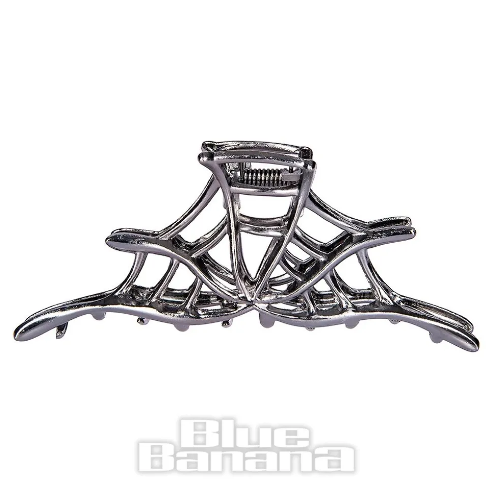 Blue Banana Spider Web Hair Clip (Black)