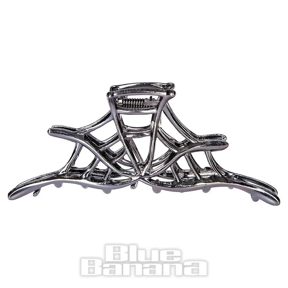 Blue Banana Spider Web Hair Clip (Black)