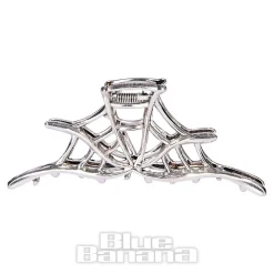Blue Banana Spider Web Hair Clip (Silver)