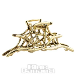 Blue Banana Spider Web Hair Clip (Antique Gold)