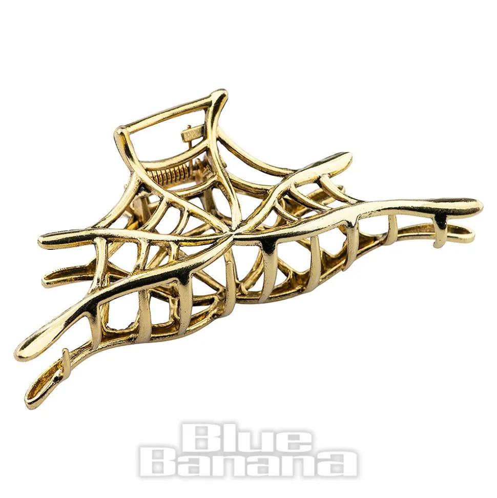Blue Banana Spider Web Hair Clip (Antique Gold)