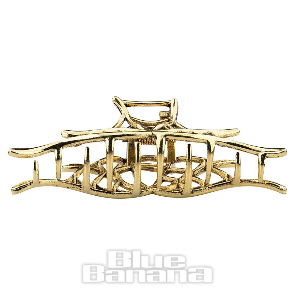 Blue Banana Spider Web Hair Clip (Antique Gold)