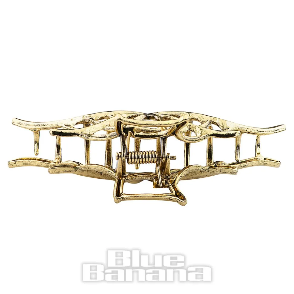 Blue Banana Spider Web Hair Clip (Antique Gold)