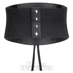 Blue Banana Square Stud Strap Laces Belt (Black)