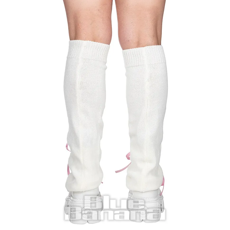 Blue Banana Star Legwarmers (White/Pink)