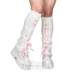 Blue Banana Star Legwarmers (White/Pink)