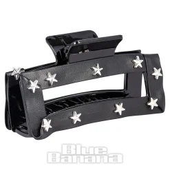 Blue Banana Star Studded Hair Clip (Black)