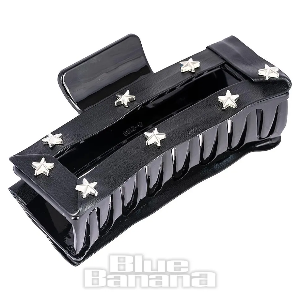 Blue Banana Star Studded Hair Clip (Black)