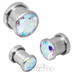 Blue Banana Steel Gem Plug (Aurora Borealis)