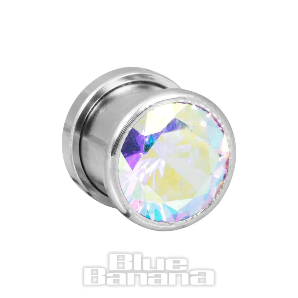 Blue Banana Steel Gem Plug (Aurora Borealis)