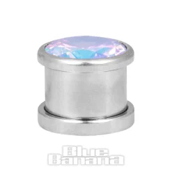 Blue Banana Steel Gem Plug (Aurora Borealis)