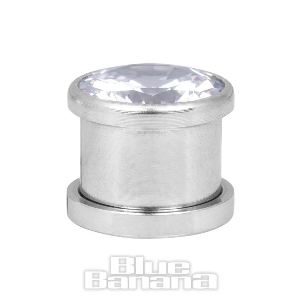 Blue Banana Steel Gem Plug (Crystal)
