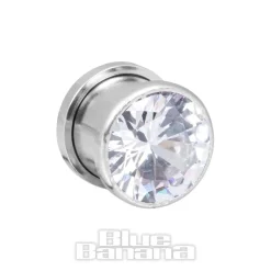 Blue Banana Steel Gem Plug (Crystal)