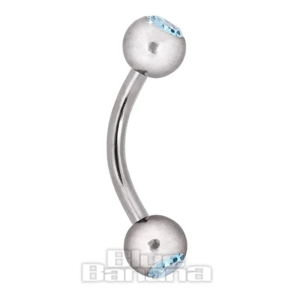 Blue Banana Steel 1.2mm Curved Barbell (Aqua Ball)