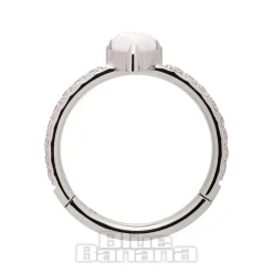 Blue Banana Steel 1.2mm Heart Hinged Segment Ring (Opal)