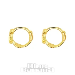 Blue Banana Sterling Gold Moon Clicker Hoops (Pair)