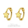 Blue Banana Sterling Gold Star Clicker Hoops (Pair)