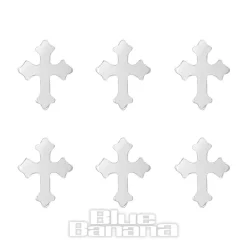 Blue Banana Sterling Silver Cross Nose Studs (6 Pack)