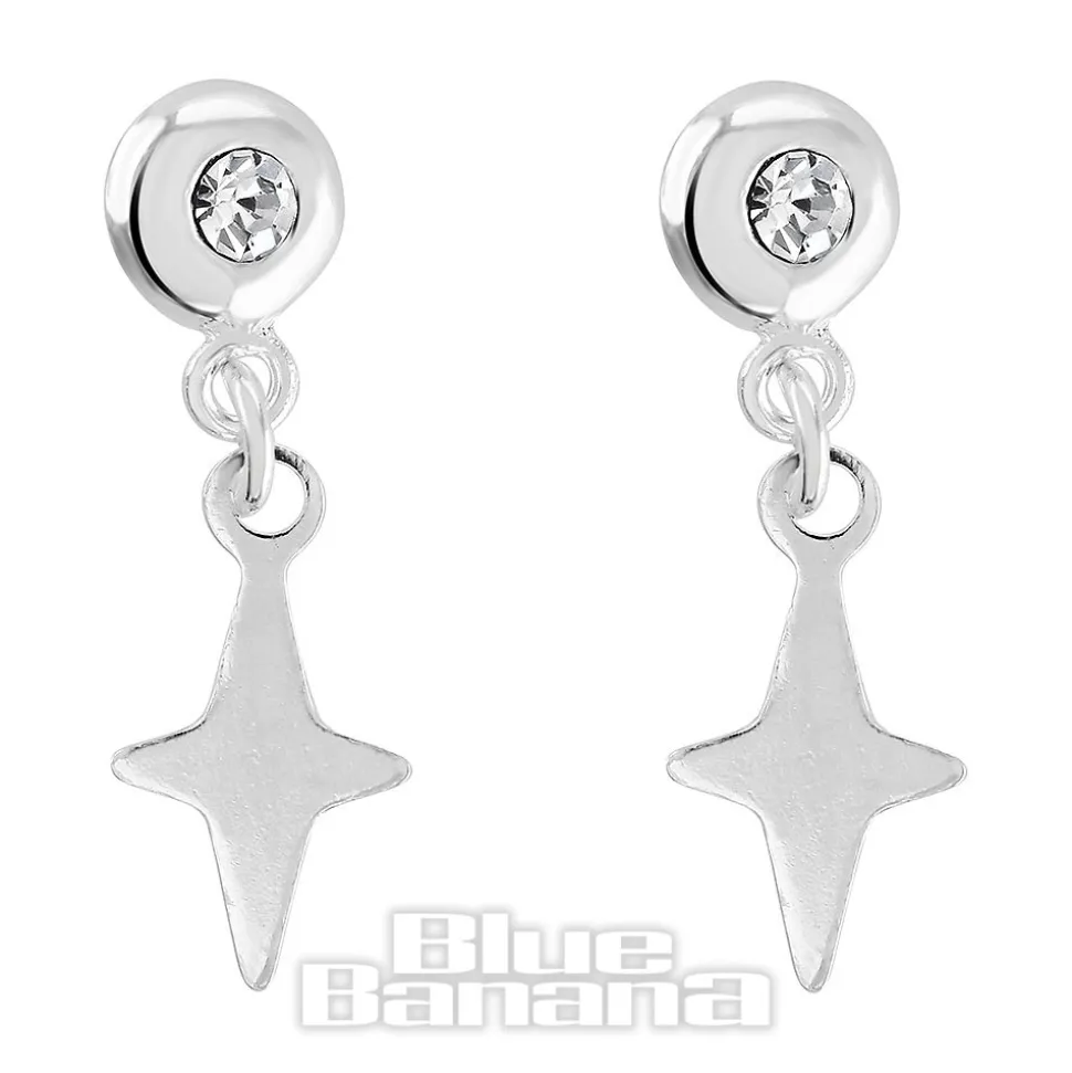 Blue Banana Sterling Silver Long Star Threadless Labrets (2 Pack)