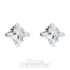Blue Banana Sterling Silver 3mm Square Crystal Threadless Labrets (2 Pack)