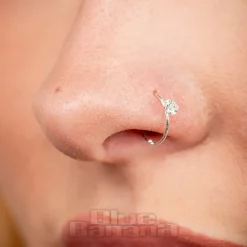 Blue Banana Sterling Silver 3mm Crystal Nose Rings (3 Pack)