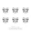 Blue Banana Sterling Silver 2.5mm/3mm Hearts Nose Studs (6 Pack)