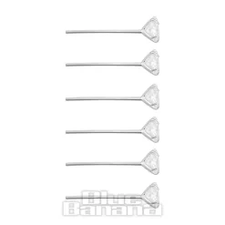 Blue Banana Sterling Silver 2.5mm/3mm Hearts Nose Studs (6 Pack)