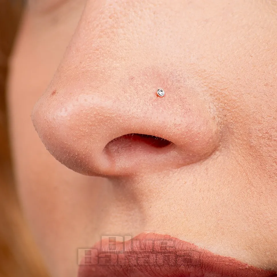 Blue Banana Sterling Silver 1.5mm Crystal Nose Studs (6 Pack)