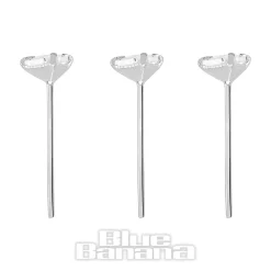 Blue Banana Sterling Silver 3mm Triangle Nose Studs (3 Pack)